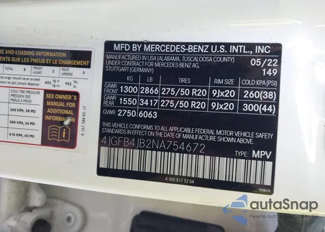 2022 Mercedes-Benz Gle 350 from USA, damaged, VIN 4JGFB4JB2NA754672